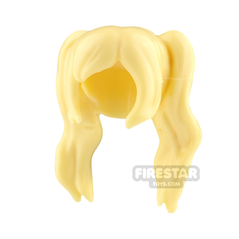 Minifigure Hair Long Pigtails and BangsBRIGHT LIGHT YELLOW
