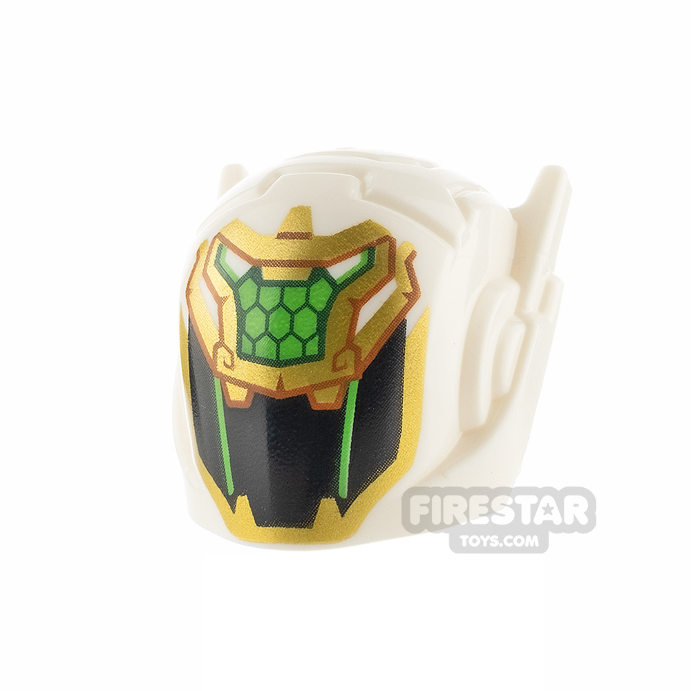 LEGO Gold Dragon Helmet with ScalesWHITE