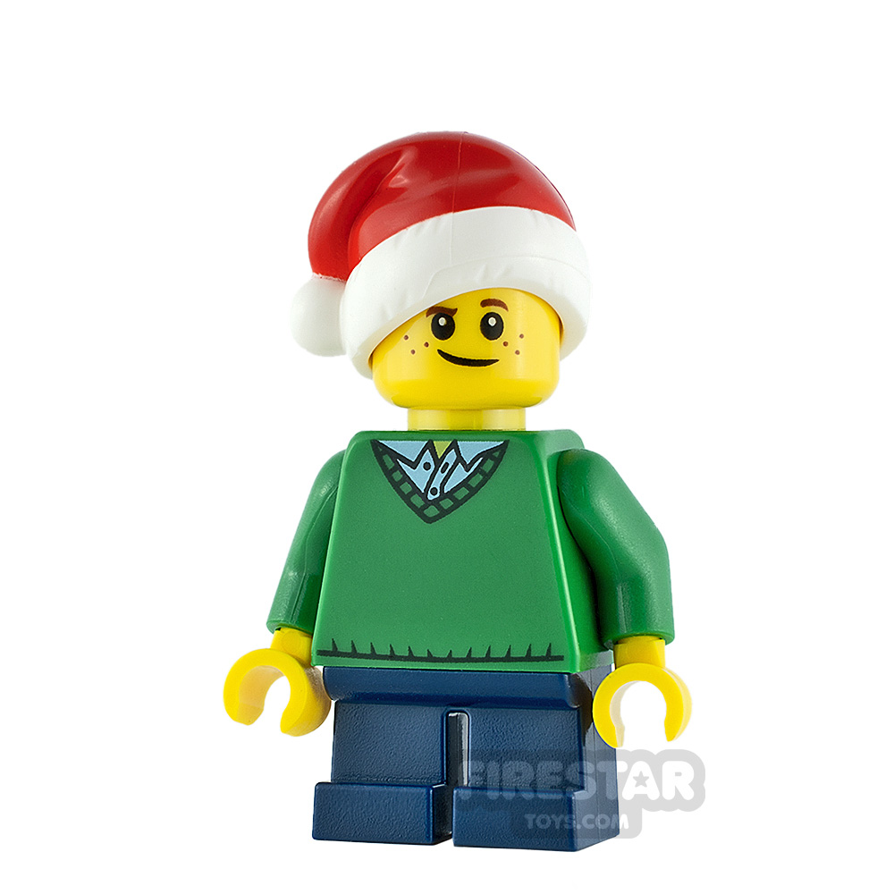 LEGO City Minifigure Boy with Santa Hat
