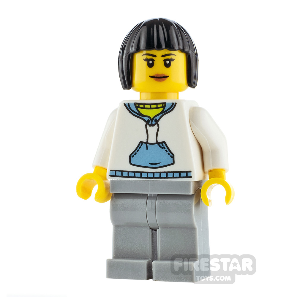LEGO City Minfigure Woman White Hoodie