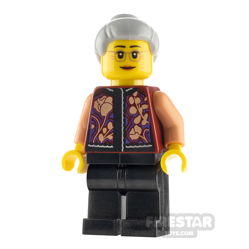 LEGO City Minifigure Grandmother with Floral Vest