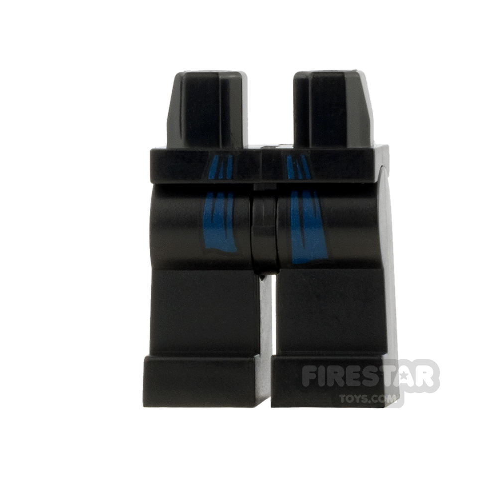 LEGO Minifigure Legs Black with Dark Blue SashBLACK