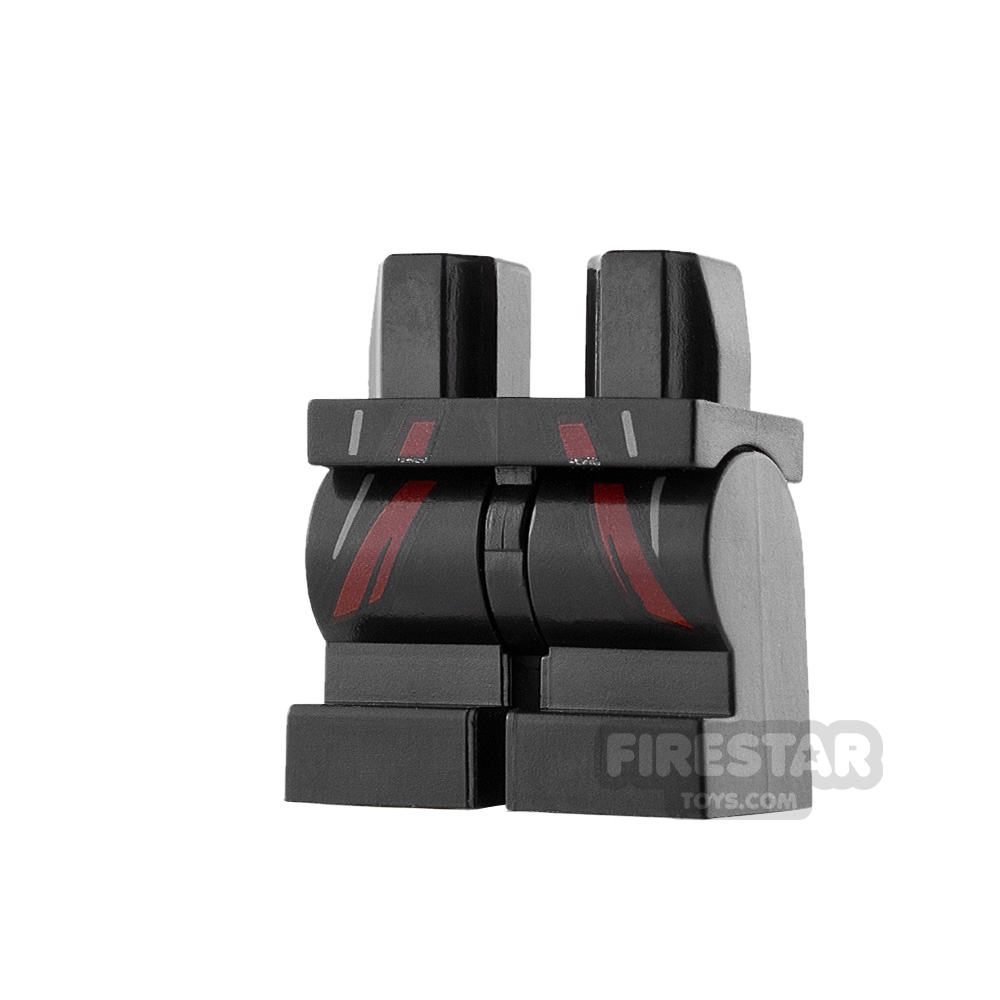 LEGO Mini Figure Legs - Medium - Black with Dark Red Robe HemBLACK