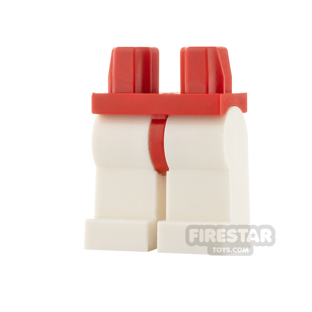 LEGO Minifigure Legs - Hips RED - LegsWHITE