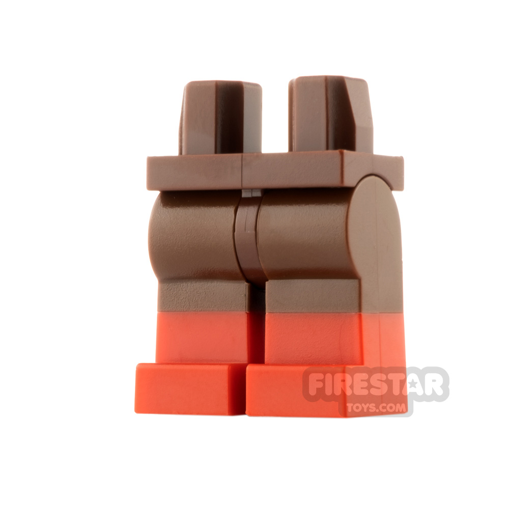 LEGO Minifigure Legs Red BootsREDDISH BROWN
