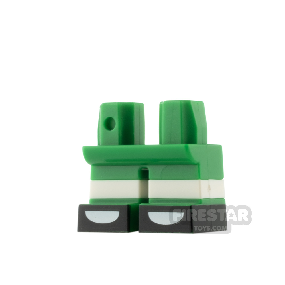 LEGO Minifigure Legs Short with White StripesGREEN