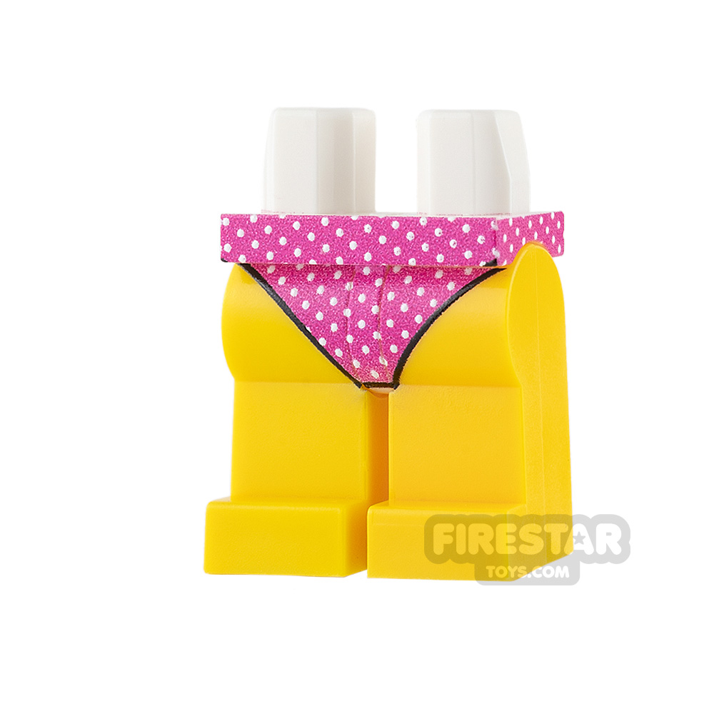 Custom Design Legs - Bikini Bottoms - Pink Spotted - YellowYELLOW