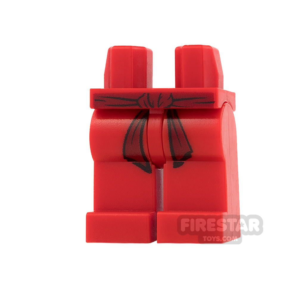 LEGO Mini Figure Legs - Red with Dark Red Sash