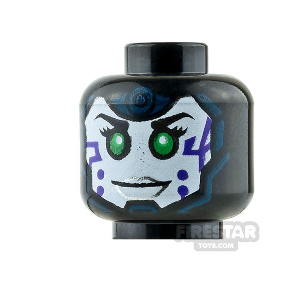 additional image for LEGO Mini Figure Heads - White Face - Purple Marks / Red Marks