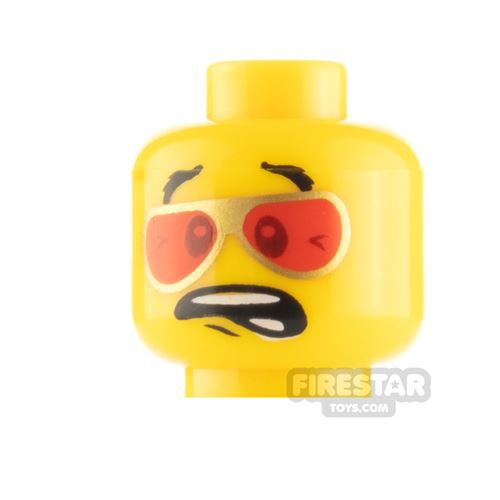 LEGO Mini Figure Heads - Red Sunglasses