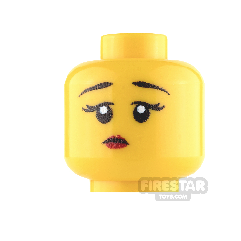 Custom Mini Figure Heads - Perplexed Girl - Yellow