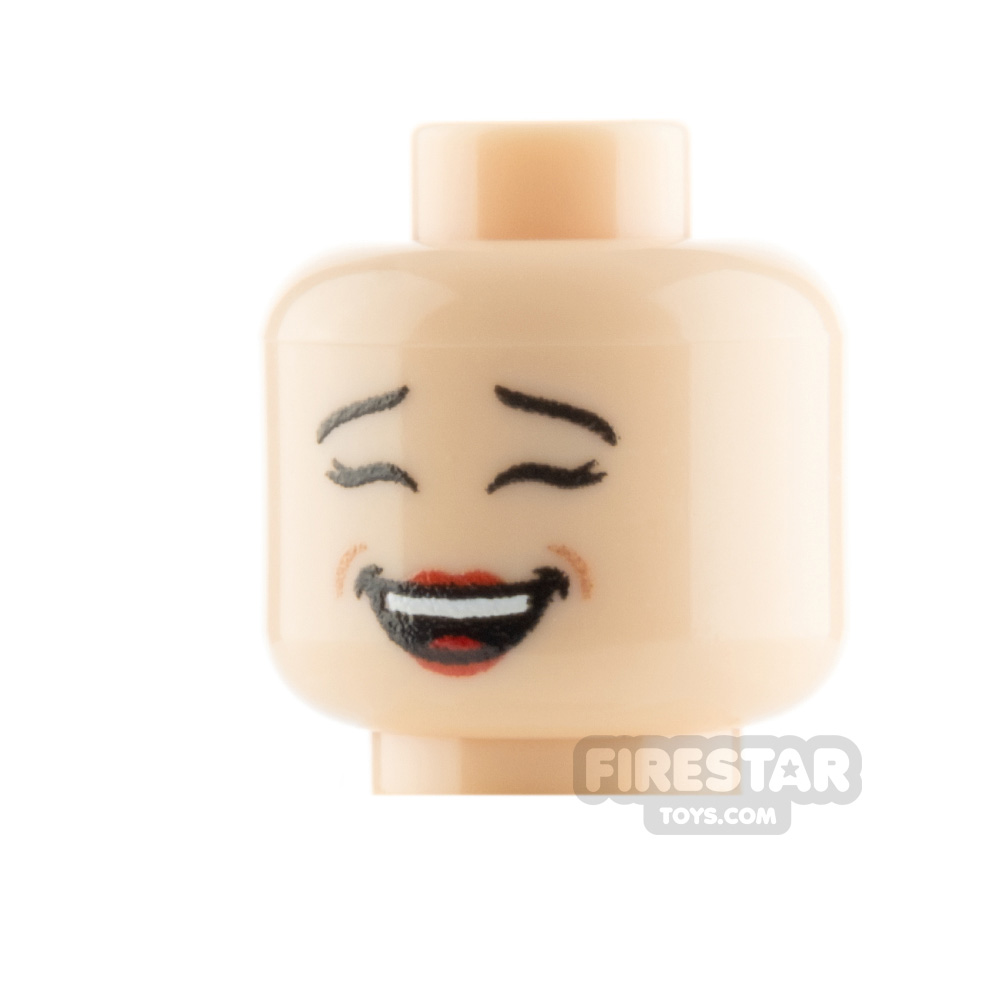 Custom Mini Figure Heads - Laughing - Light Flesh