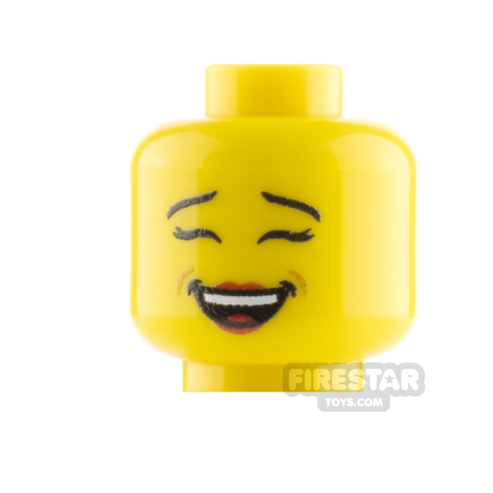 Custom Mini Figure Heads - Laughing - YellowYELLOW