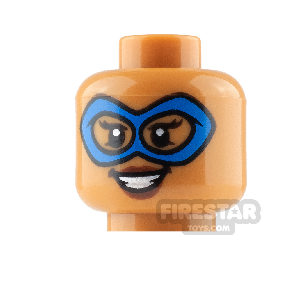 LEGO Mini Figure Heads - Blue Mask - Smile and Determined