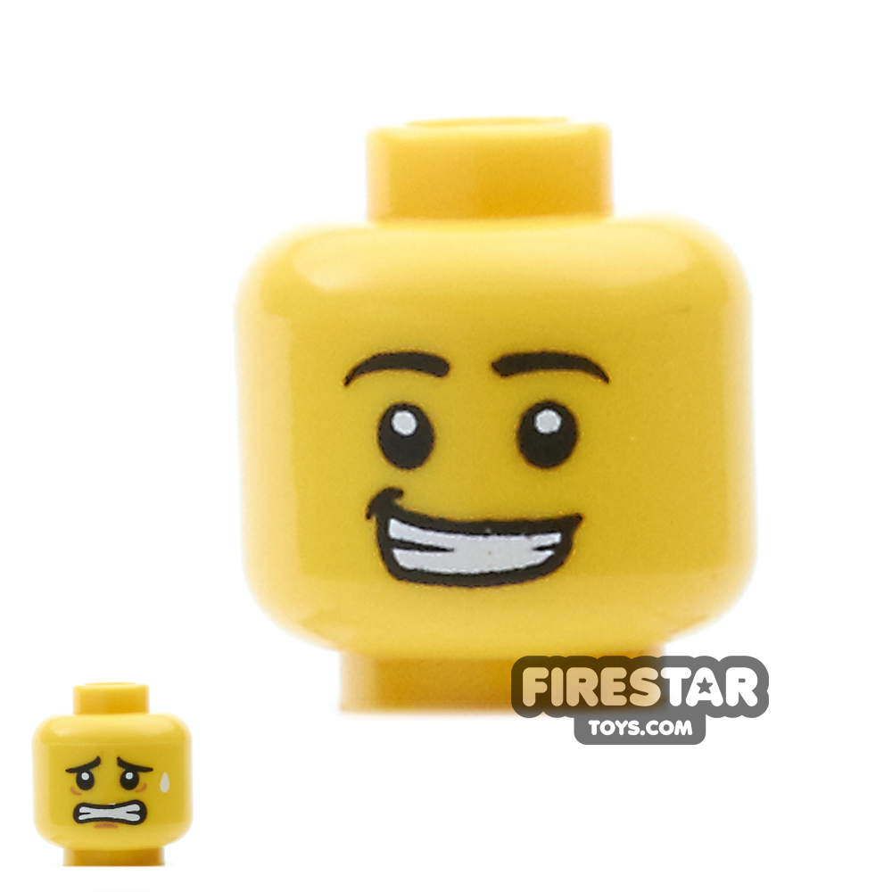 LEGO Mini Figure Heads - Open Grin / GrimaceYELLOW