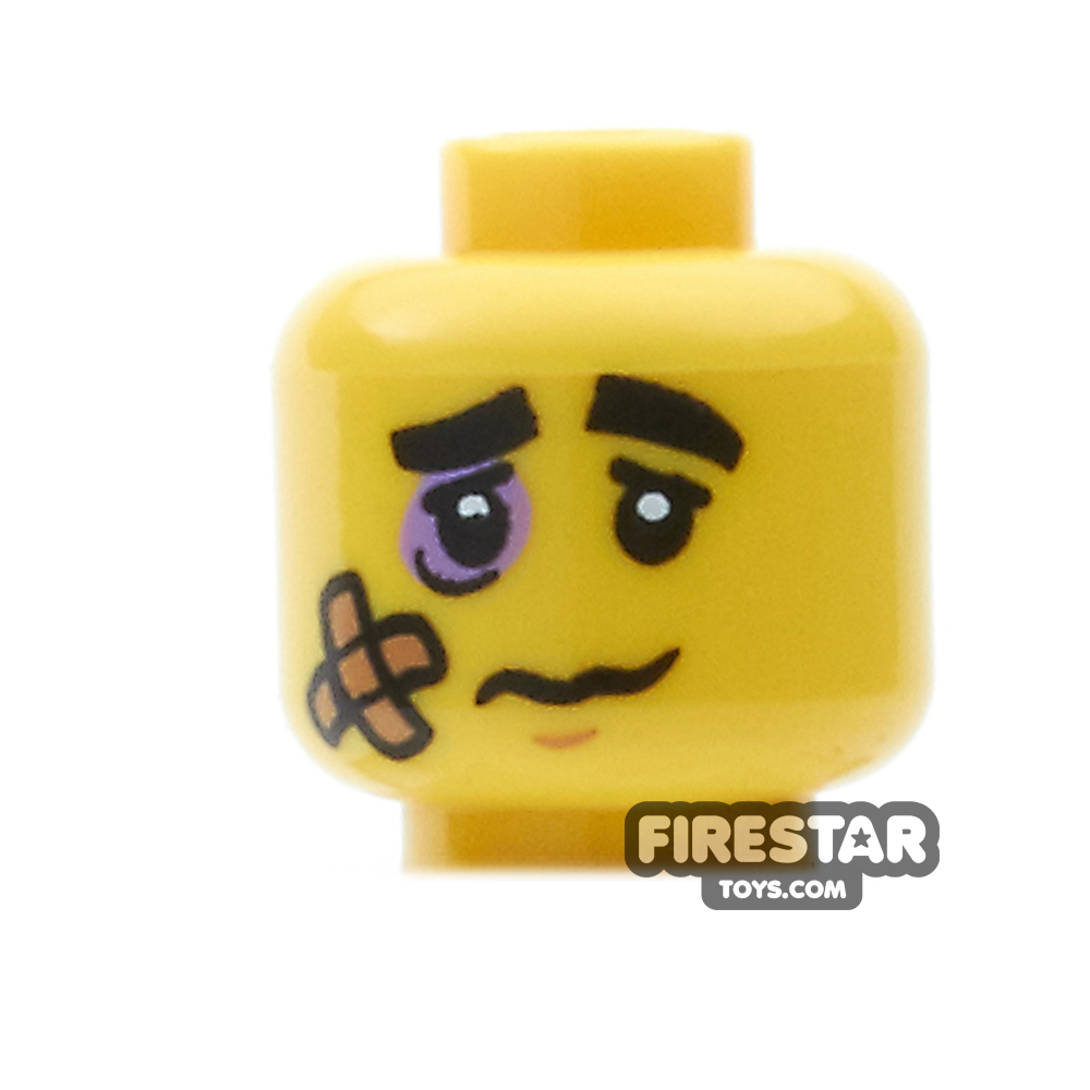LEGO Mini Figure Heads - Black Eye and PlasterYELLOW