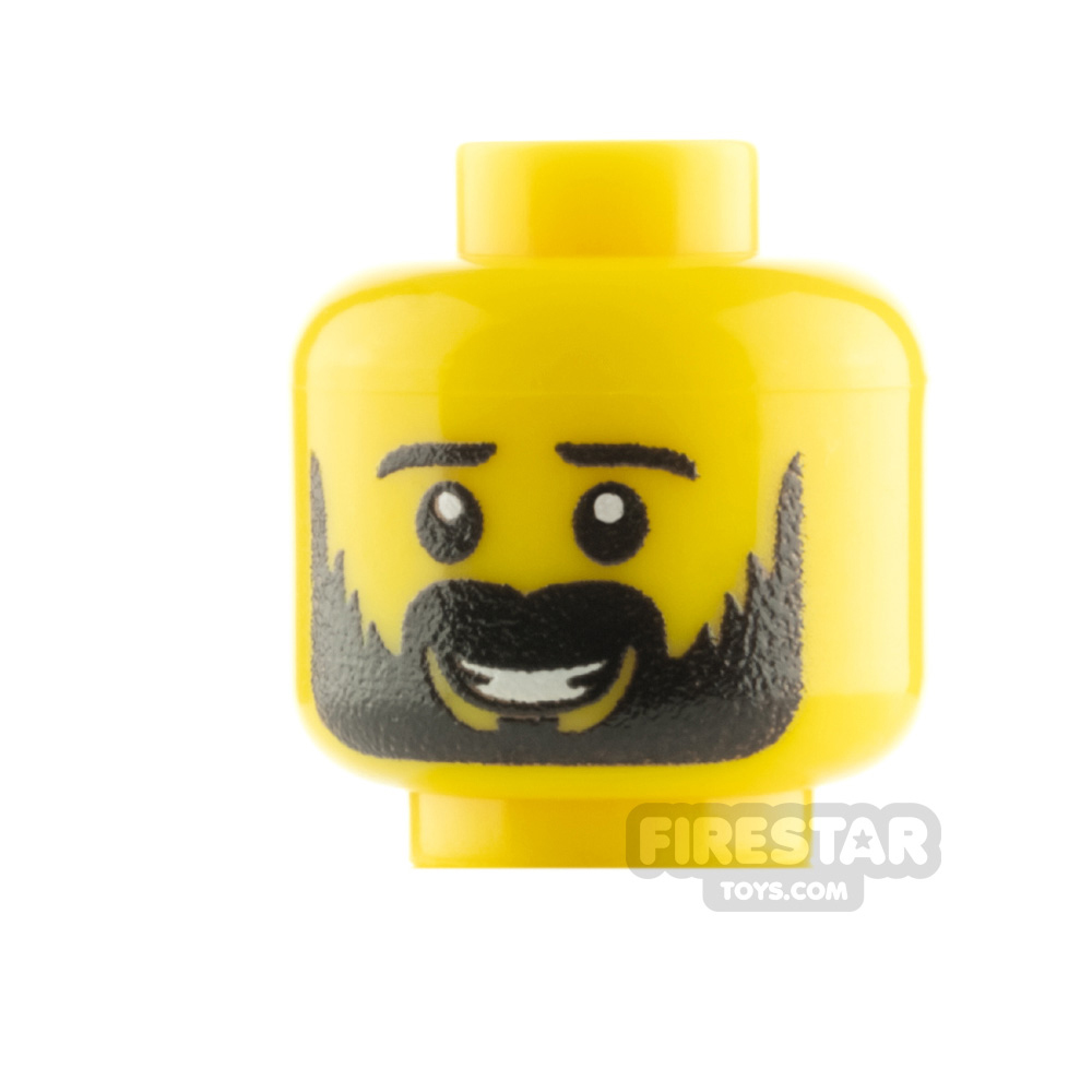 Custom Mini Figure Heads - Smile With BeardYELLOW