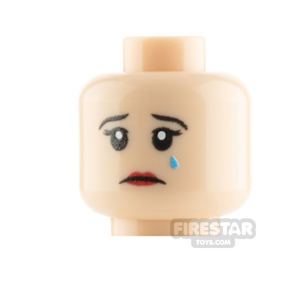 Custom Mini Figure Heads - Crying Female - Light Flesh