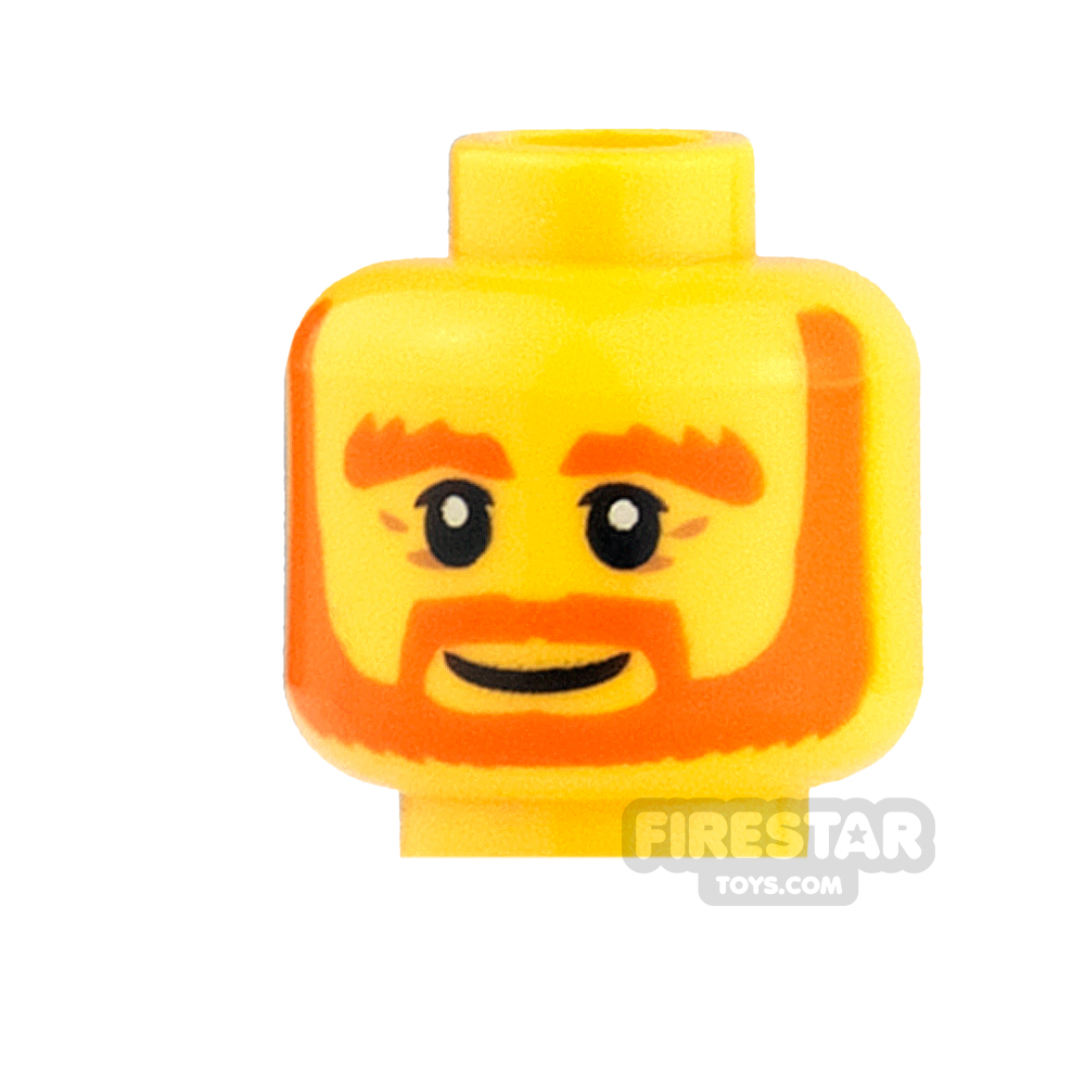 LEGO Mini Figure Heads Red Beard and Bushy Eyebrows