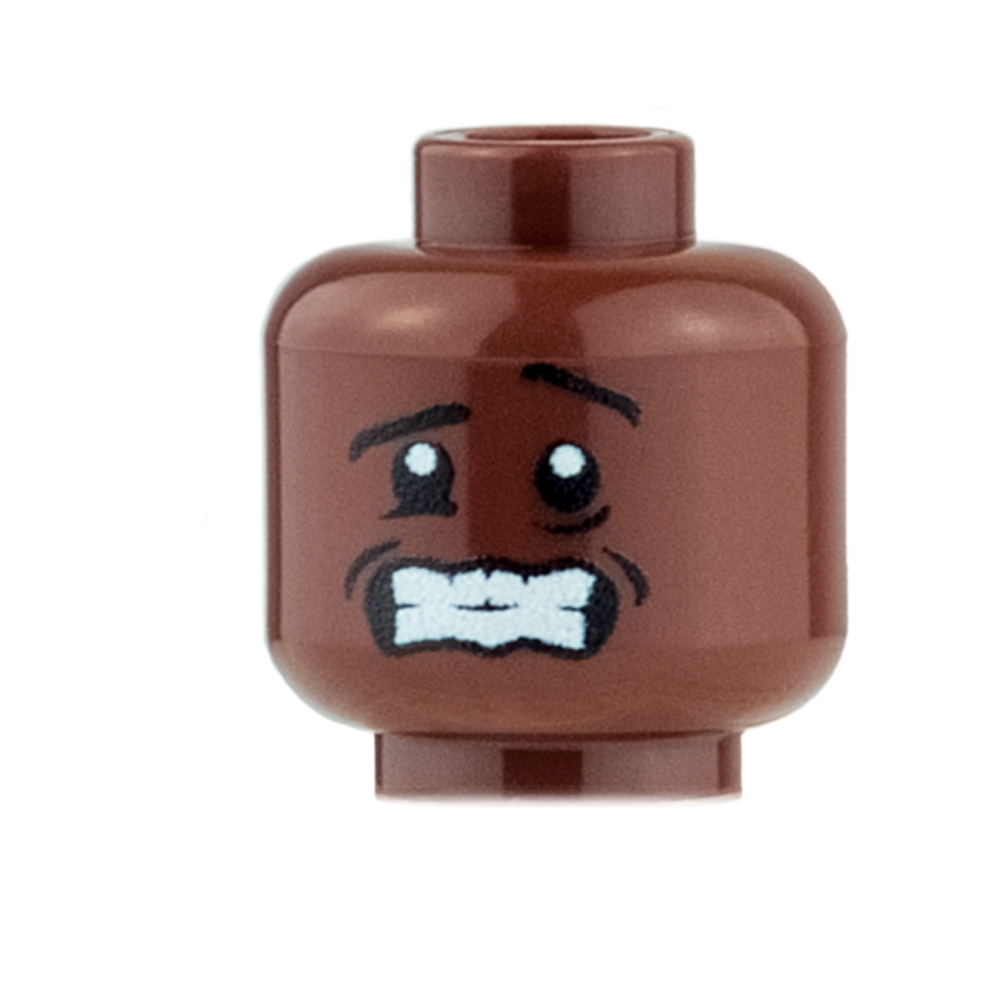 Custom Minifigure Heads - Shivering - Reddish BrownREDDISH BROWN
