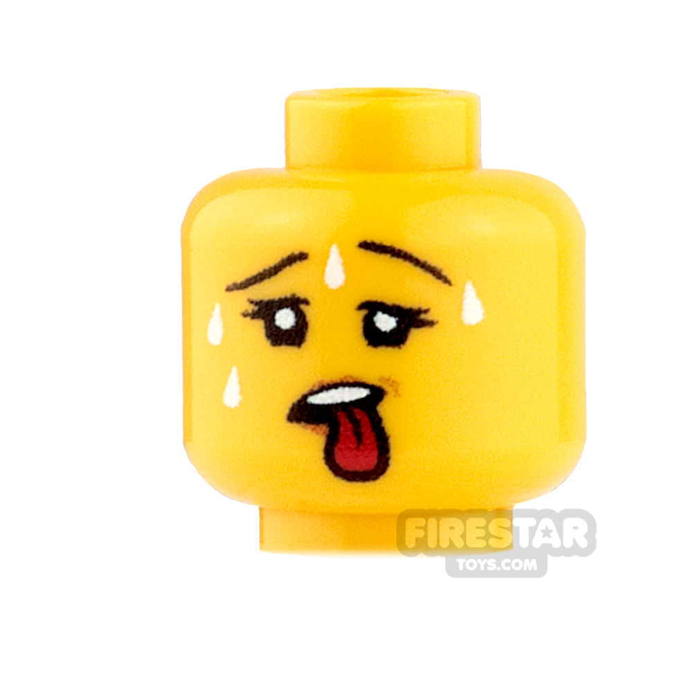 Custom Minifigure Heads - Sweating - Female - Yellow