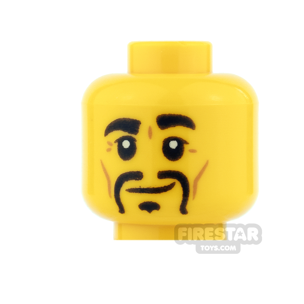 LEGO Mini Figure Heads - Ninjago - Ray - Crooked Smile/Gray HeadbandYELLOW