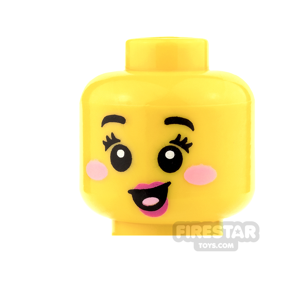 LEGO HEAD GIRL FEMALE PRINCESS  PINK LIPS FOR MINIFIGURE  NEW 