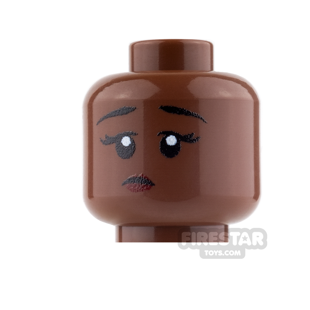 Custom Mini Figure Heads - Perplexed Girl - Reddish BrownREDDISH BROWN