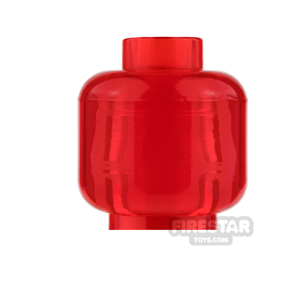 LEGO Mini Figure Heads - Plain Monochrome Trans Red