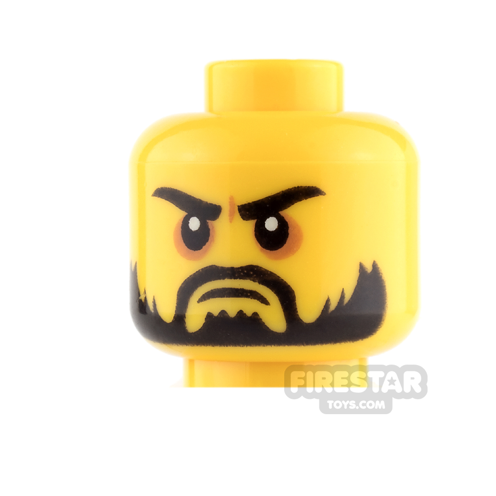 additional image for LEGO Mini Figure Heads - Black Beard - Stern / Open Mouth Angry