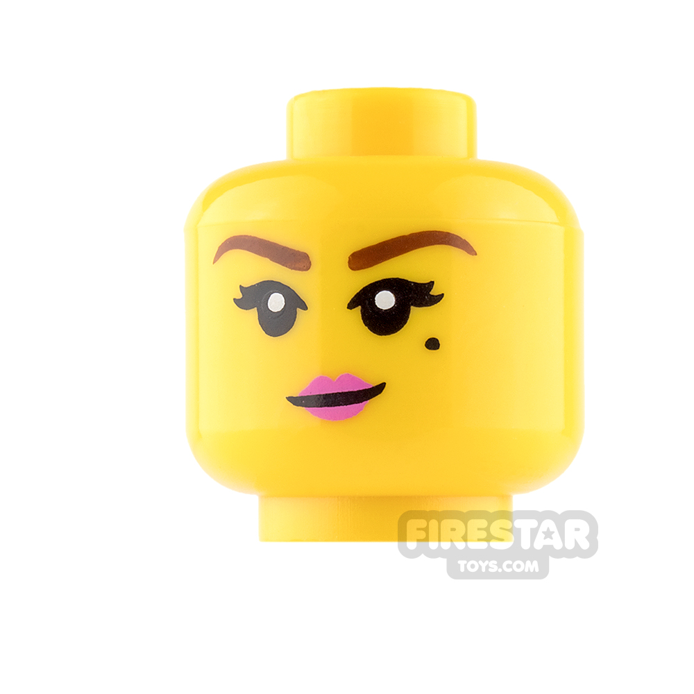 additional image for LEGO Mini Figure Heads - Pink Lips and Beauty Spot / Scared