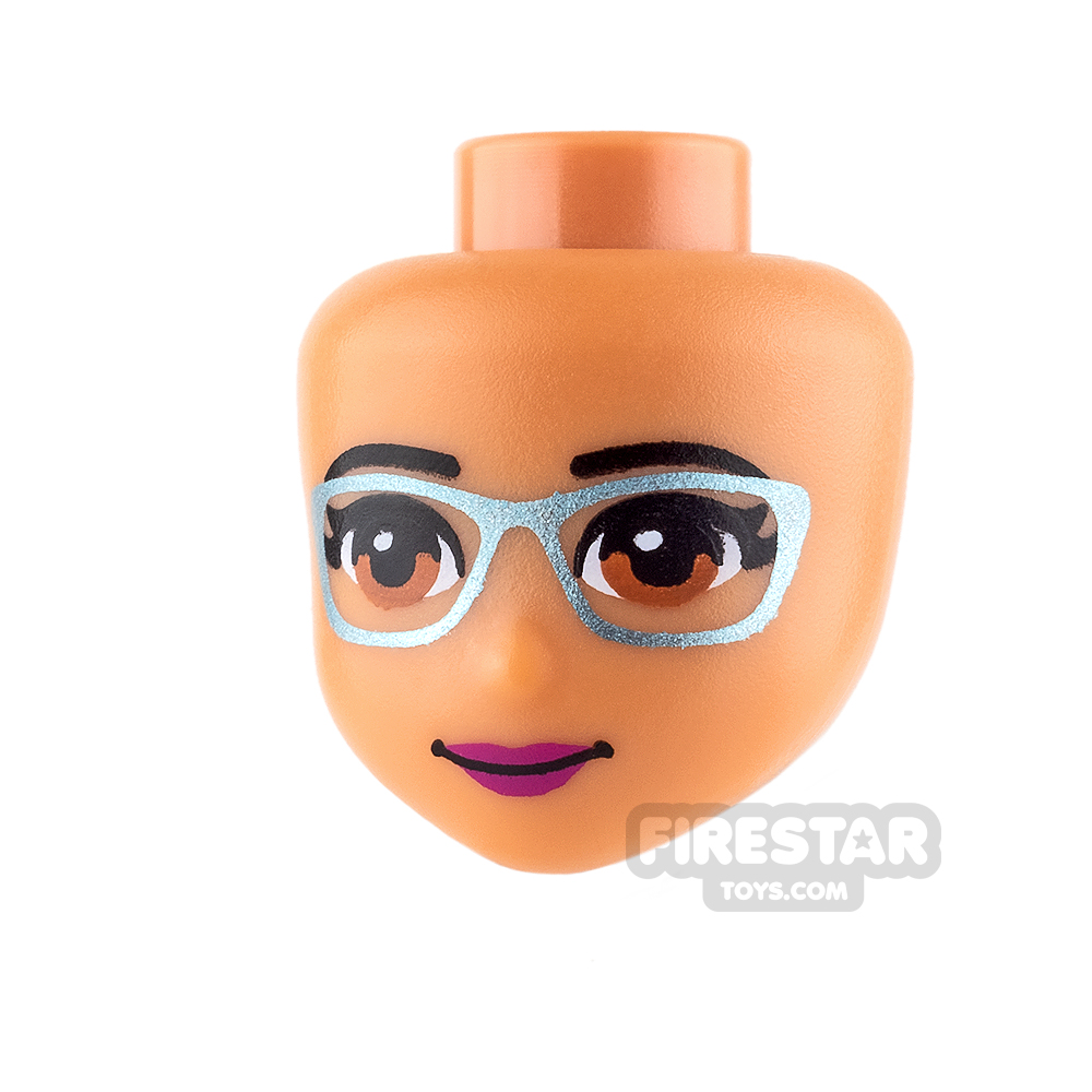 LEGO Friends Minifigure Heads Glasses and Magenta LipsFLESH