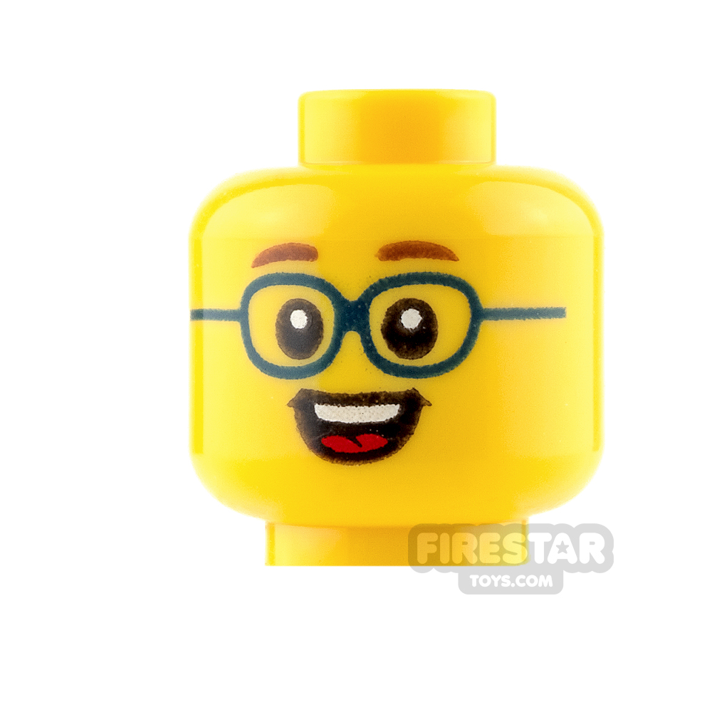 LEGO Mini Figure Heads - Smile and Round Glasses