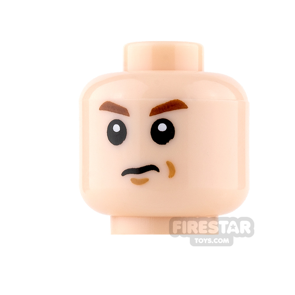 LEGO Mini Figure Heads - Frown with Cheek DimplesLIGHT FLESH