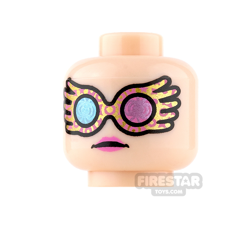 LEGO Mini Figure Heads - Colourful Glasses and Pink LipsLIGHT FLESH