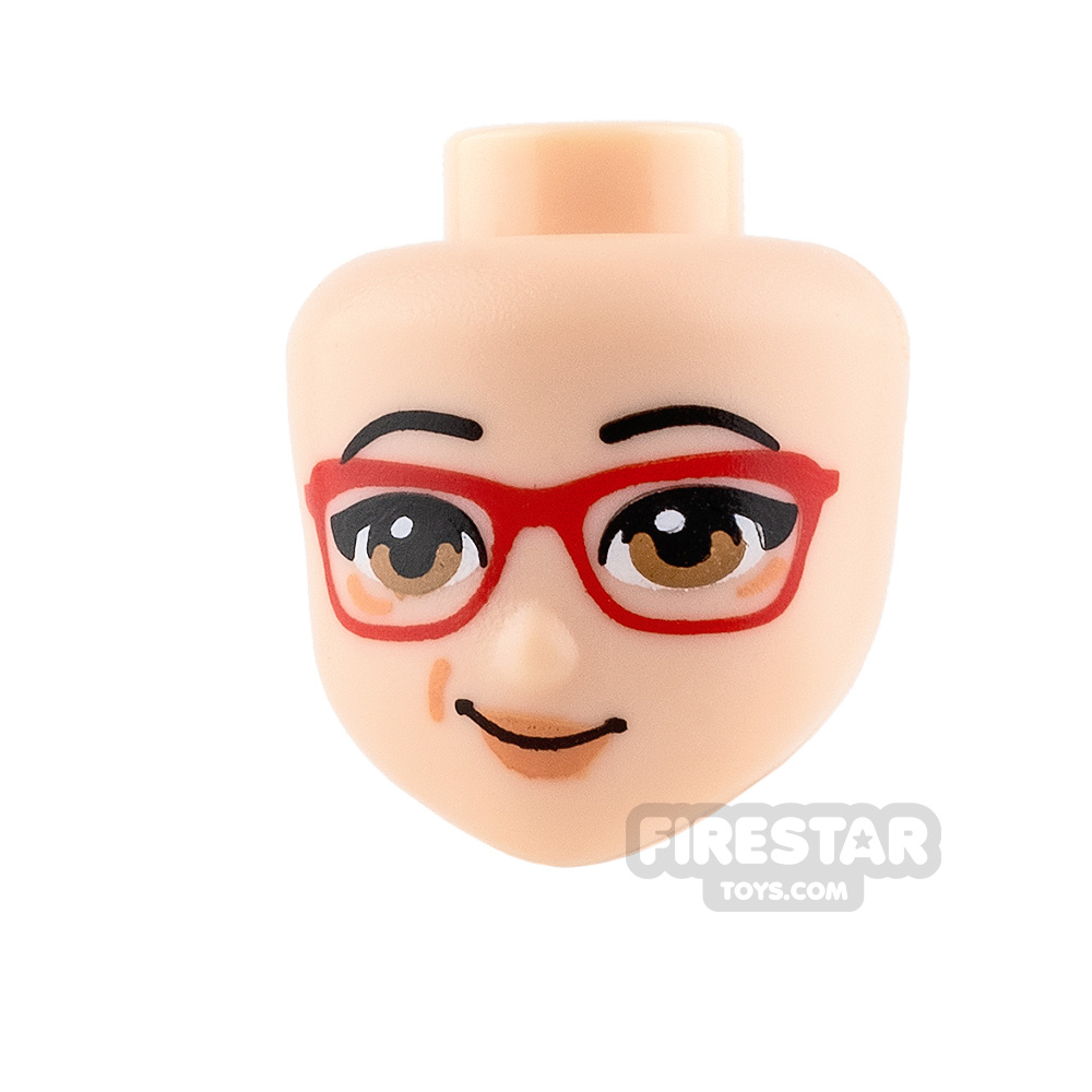 Lego 1 Flesh Minifigure Reversible Head Female Girl Peach Lips Monica Friends