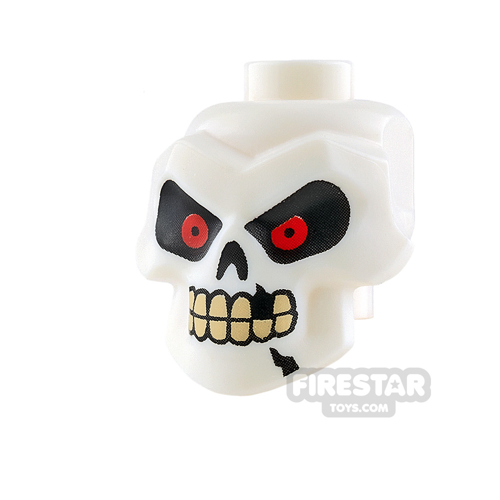 LEGO Mini Figure Heads - Modified Skull with Missing ToothWHITE