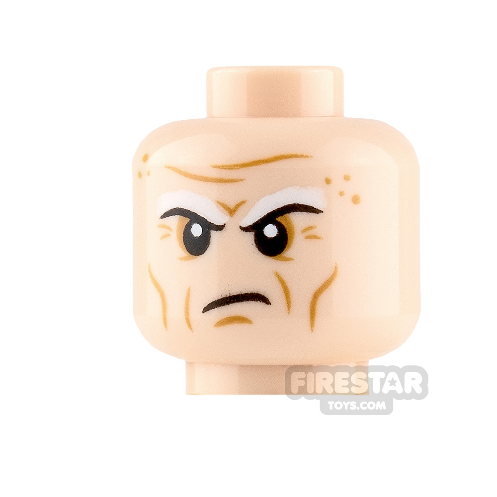 LEGO Minifigure Heads White Eyebrows and Scowl