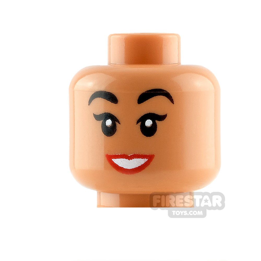 LEGO Minifigure Heads Red Lips and SmileFLESH
