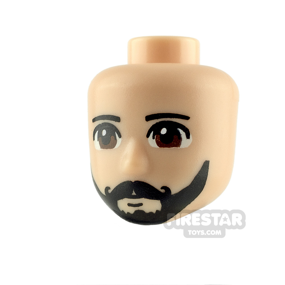 1x Minifig beard long moustache beard black/black 6132 NEW Lego 