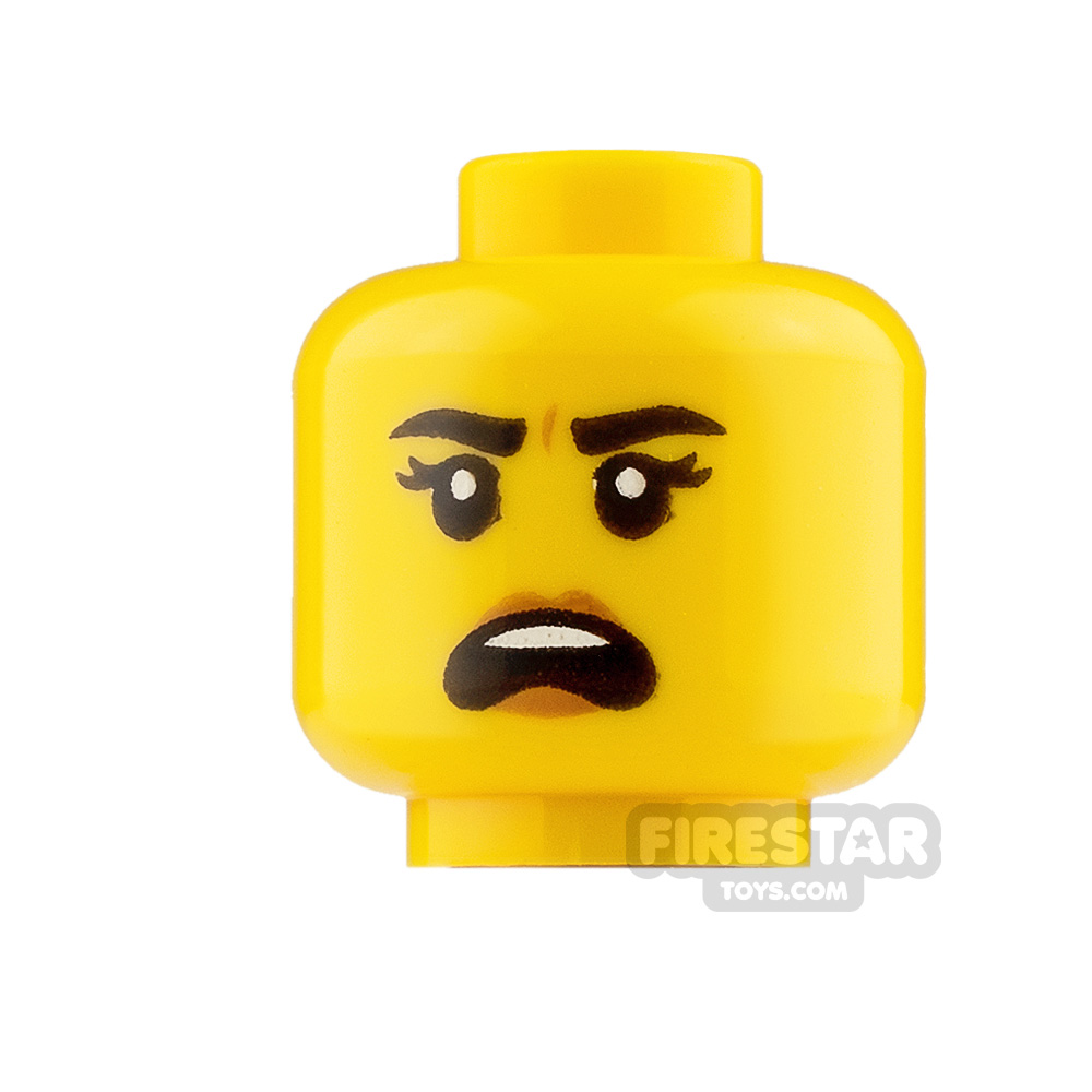 LEGO Mini Figure Heads Neutral and ShoutingYELLOW