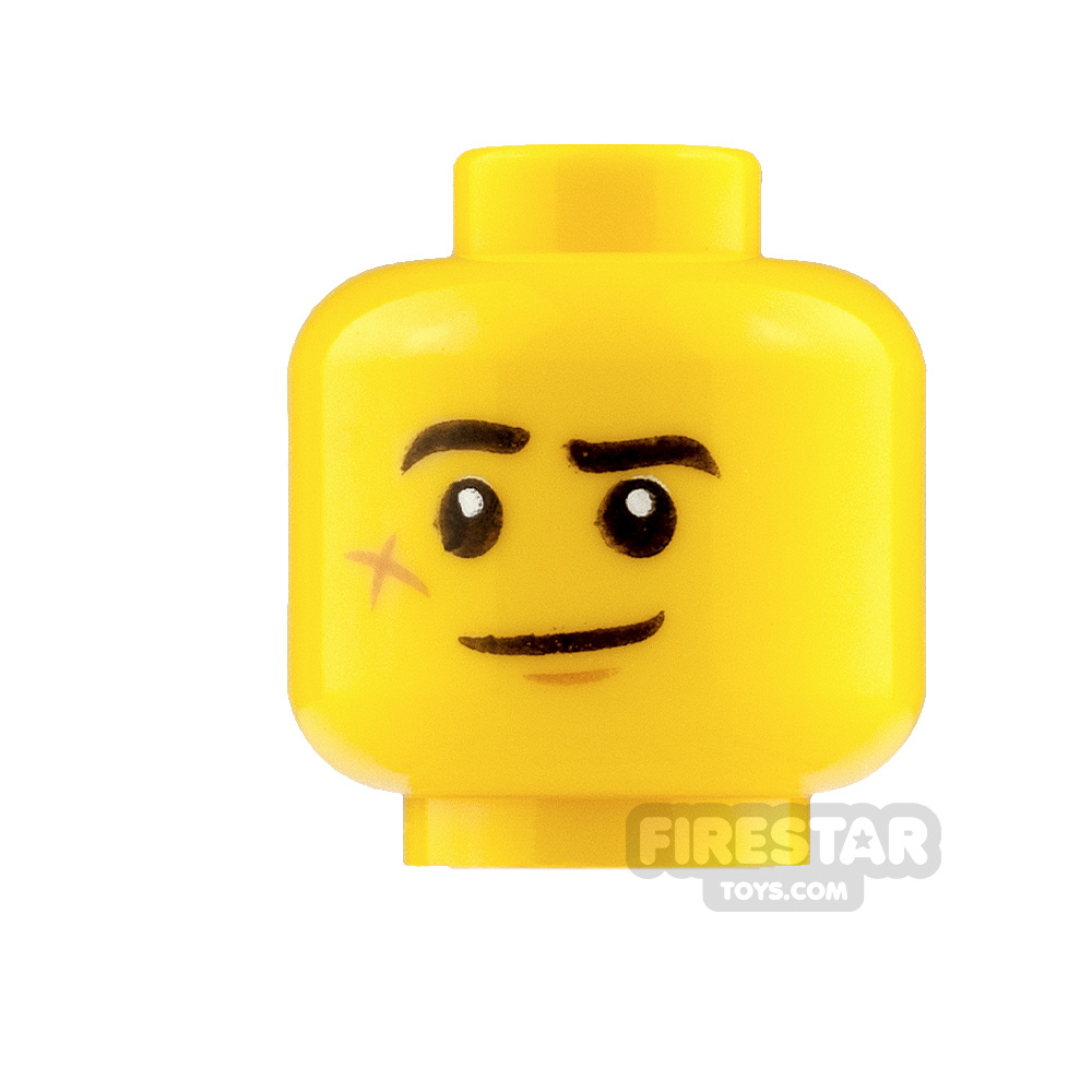 LEGO Mini Figure Heads Lopsided Smile and Scared