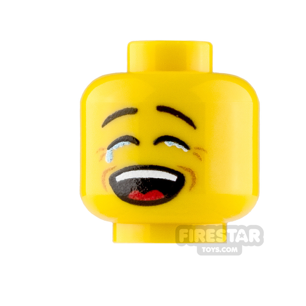 Custom Minifigure Heads Tearful Laugh Male