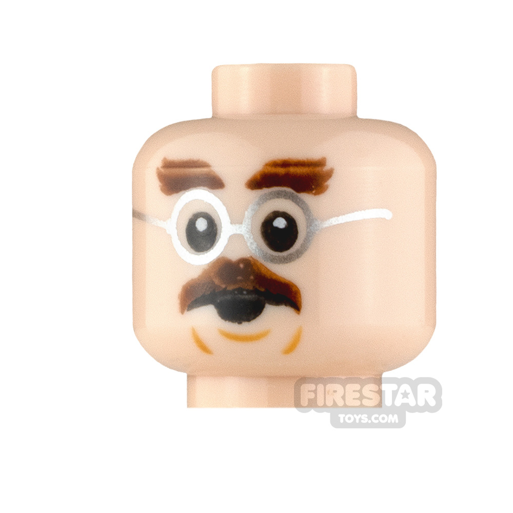 LEGO Minifigure Heads Moustache Open Mouth and ShockedLIGHT FLESH