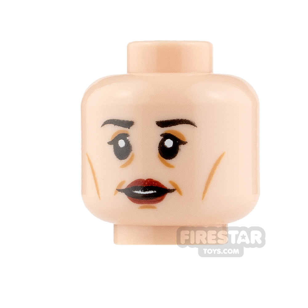 additional image for LEGO Minifigure Heads Dark Red Lips Smile and Worried