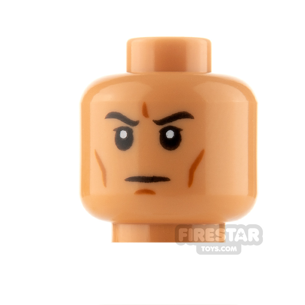 LEGO Minifigure Heads Stern with Cheek LinesMEDIUM FLESH