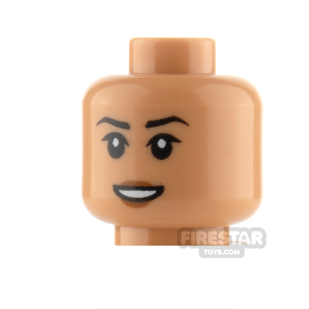 additional image for LEGO Minifigure Heads Reddish Brown Lips Smile and Sad