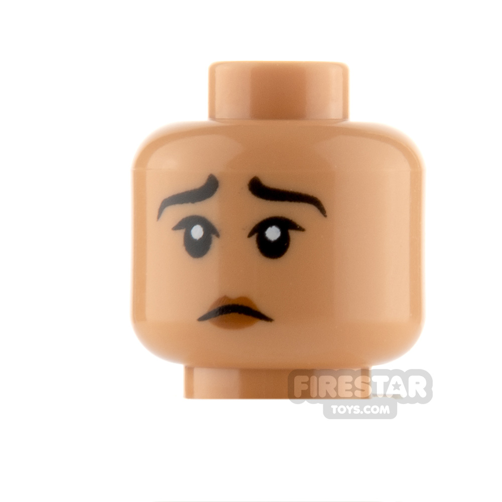 additional image for LEGO Minifigure Heads Reddish Brown Lips Smile and Sad