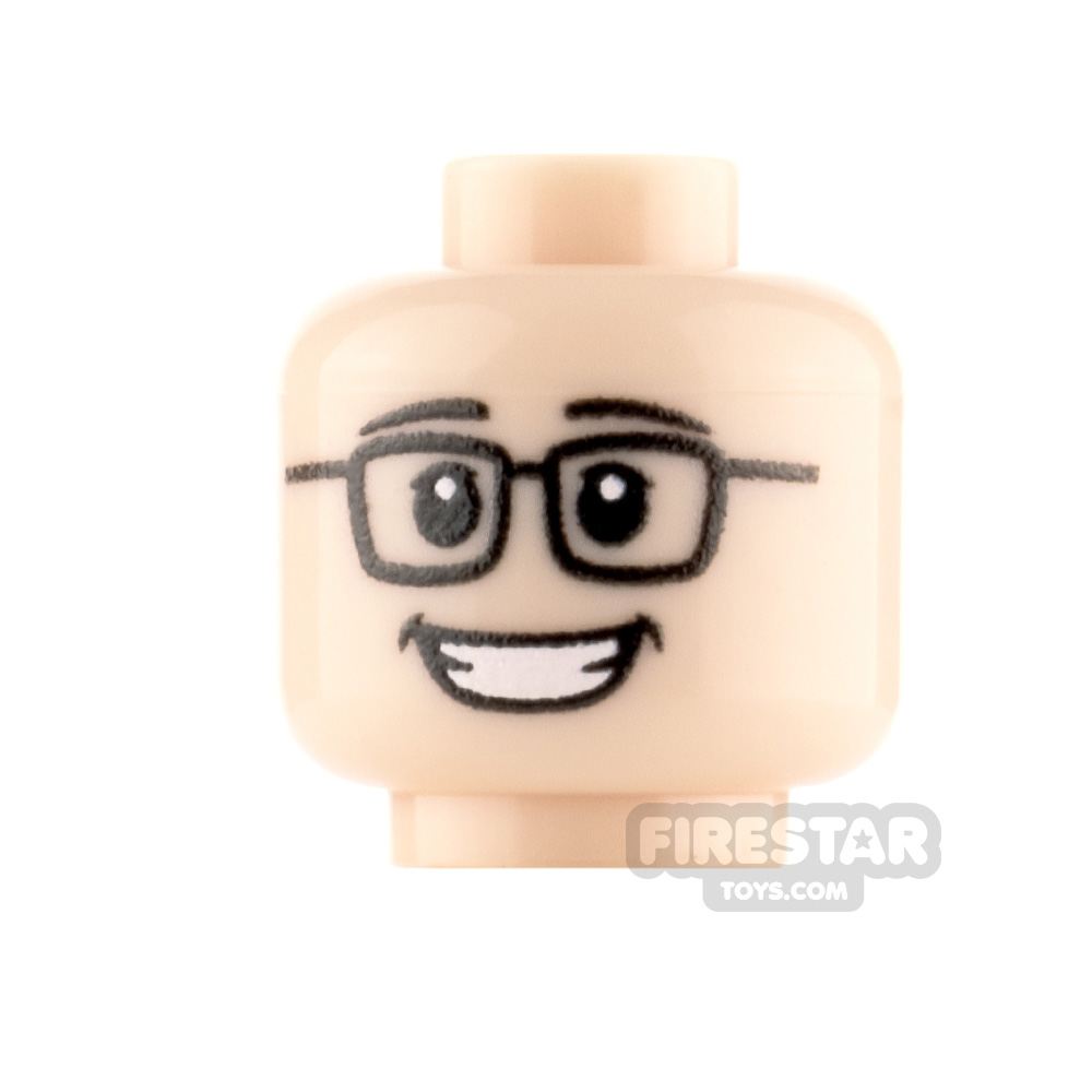 Custom Mini Figure Heads Smile With Glasses Male