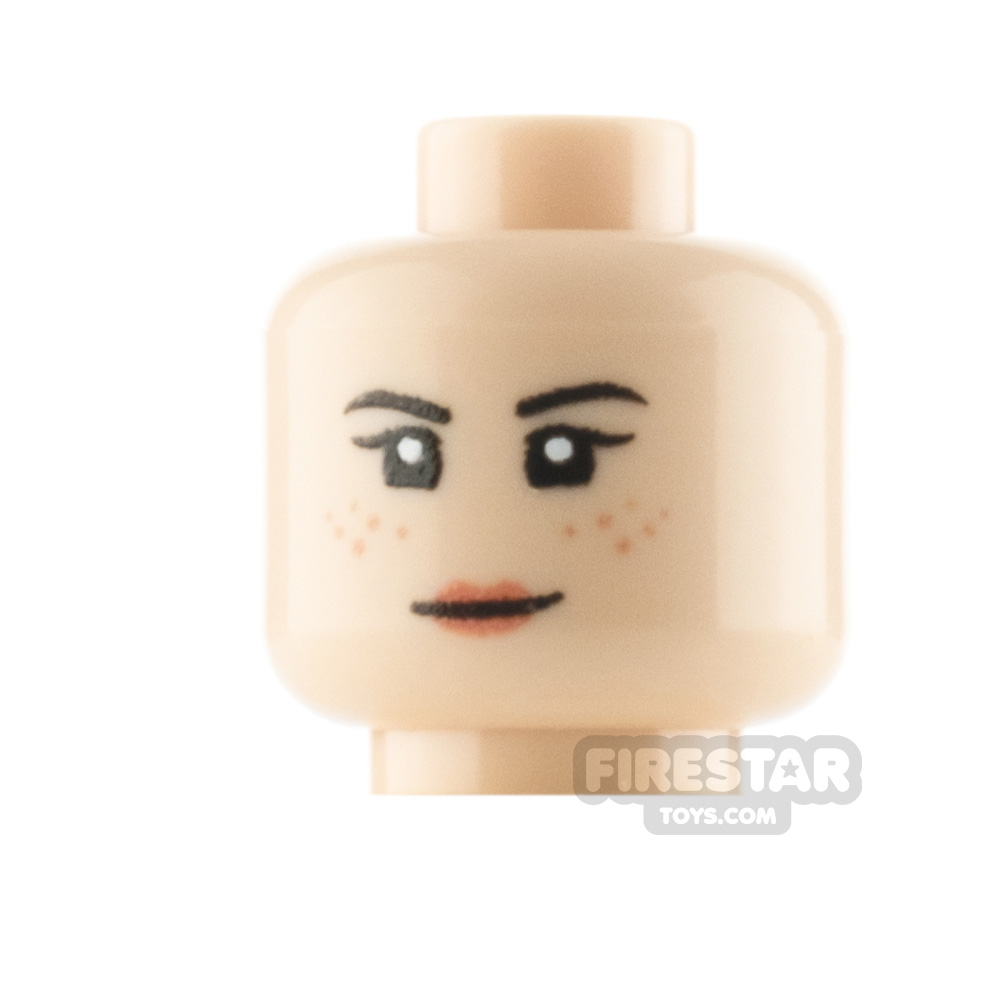 additional image for Custom Minifigure Head Freckles Slight Smile and Stern